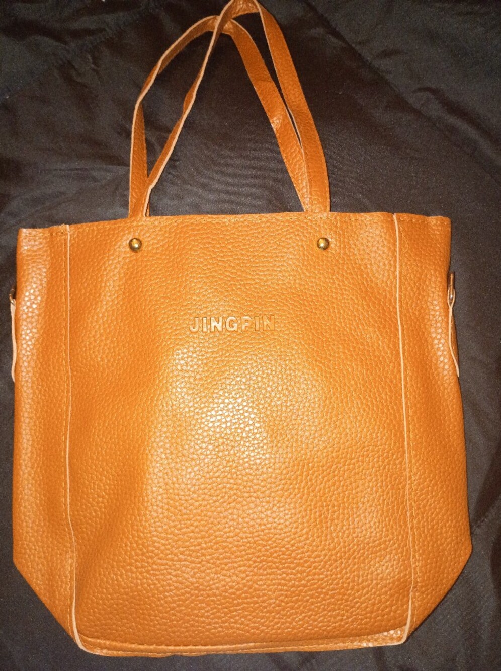 Women's Leather Tote Bag - Tan